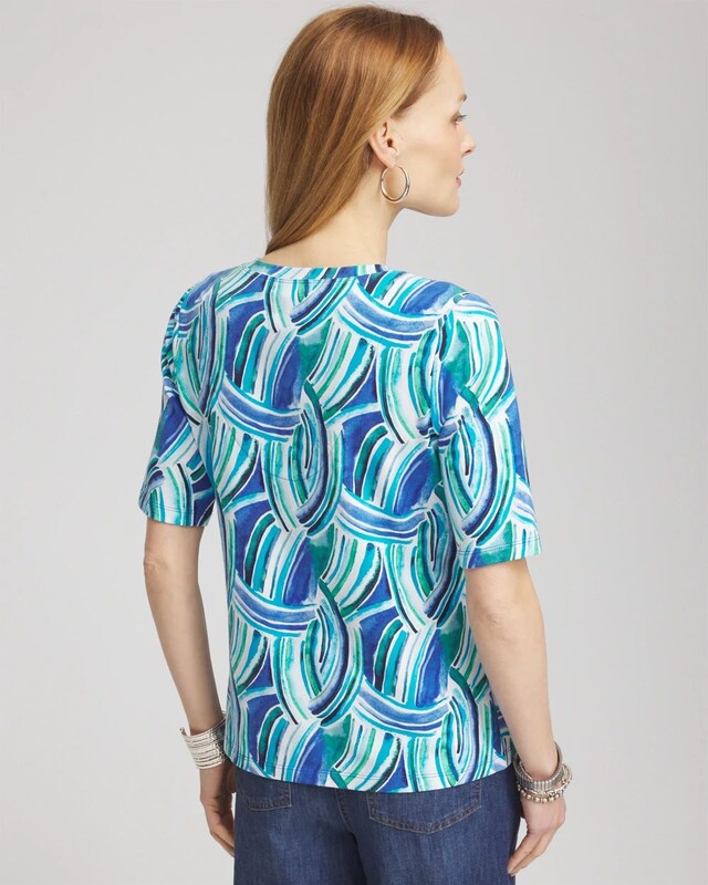 Ocean Print V-Neck Perfect Tee - image 3
